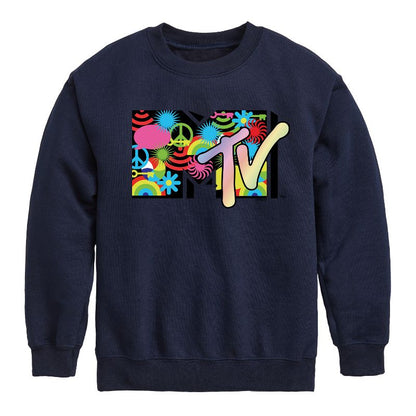 Boys' - MTV - Icon Collage Logo Graphic Long Sleeve Fleece Sweatshirt