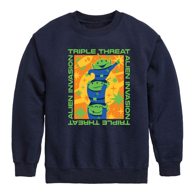 Boys' - Disney - Aliens Triple Threat Graphic Long Sleeve Fleece Sweatshirt