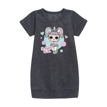 فستان صوف بأكمام قصيرة مطبوع عليه رسومات "مفاجأة لول!" للفتيات