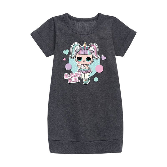 Girls' - LOL Surprise! - B-Day B.B. Besties Celebrate Birthdays Graphic Short Sleeve Fleece Dress