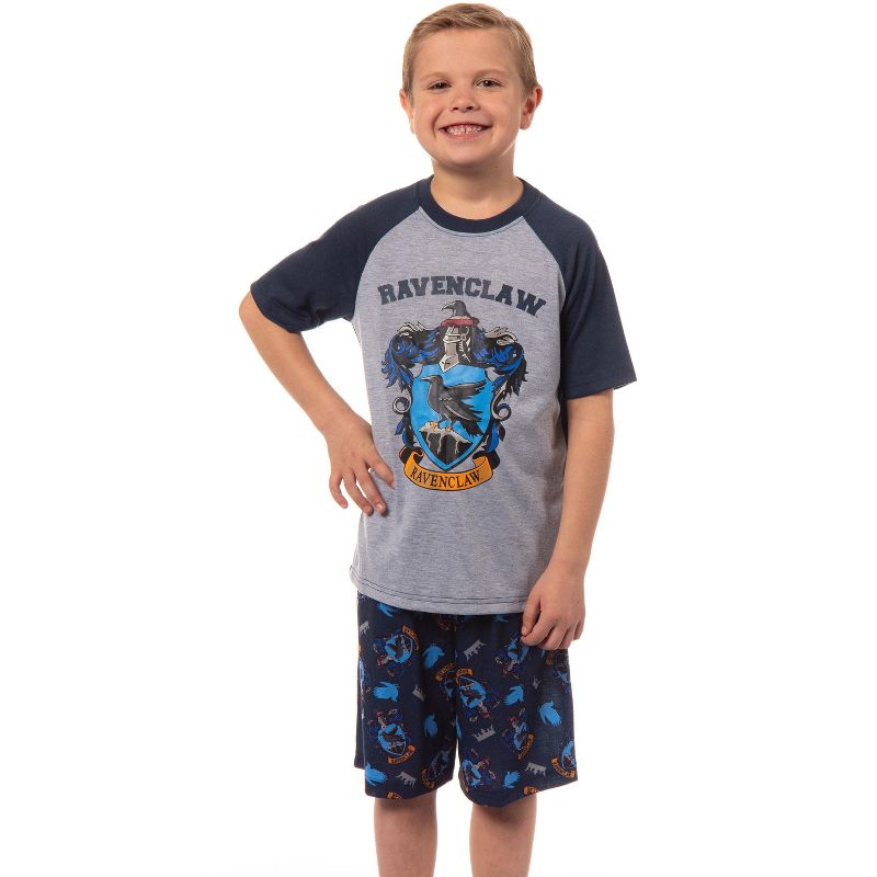 Harry Potter Boys' Hogwarts All Houses Sleep Pajama Set Shorts