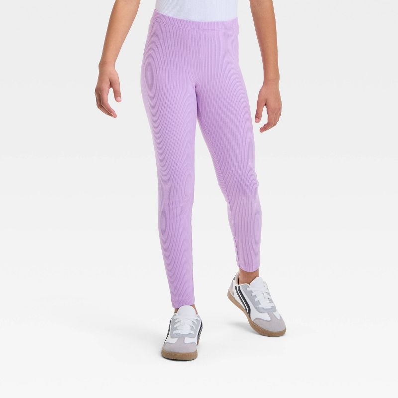Girls' Solid Ribbed Leggings - Cat & Jack™