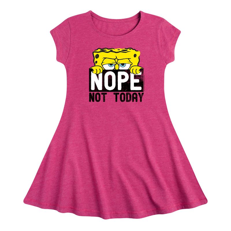 Girls' - SpongeBob SquarePants - Not Today Fit & Flair Cap Sleeve Dress