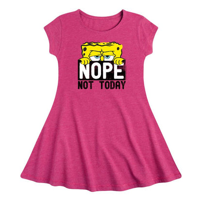 Girls' - SpongeBob SquarePants - Not Today Fit & Flair Cap Sleeve Dress