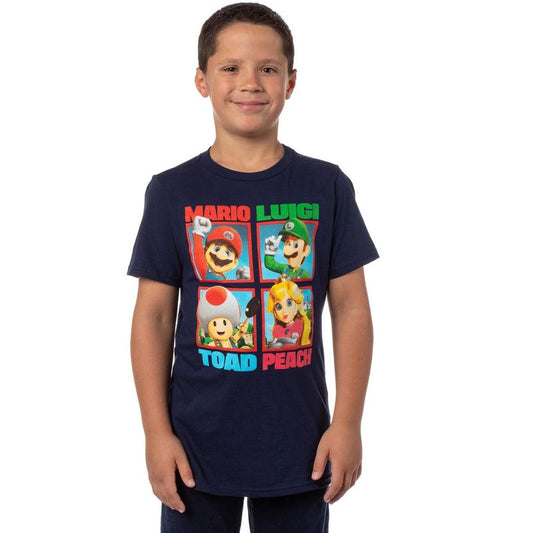 Super Mario Boys Shirt Mario Luigi Princess Peach Toad Youth Kids T-Shirt