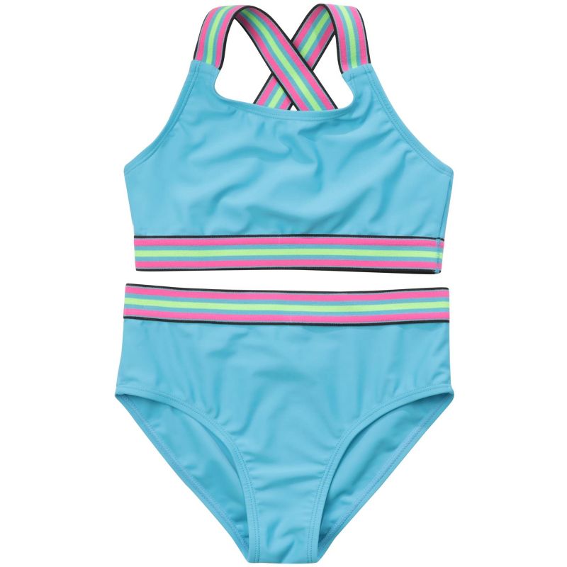 Just Love Girls’ UPF 50+ 2-Piece Bikini Swimsuit Set – Neon, Tie-Dye & Ombre Styles for Kids