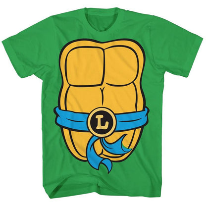 قميص سلاحف النينجا المراهقة المتحولة سيفين تايمز سيكس للأولاد بأكمام قصيرة وزي ليوناردو باللون الأخضر