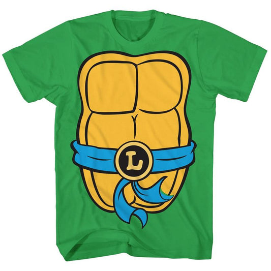 قميص سلاحف النينجا المراهقة المتحولة سيفين تايمز سيكس للأولاد بأكمام قصيرة وزي ليوناردو باللون الأخضر