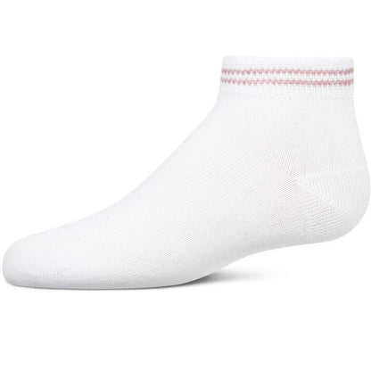 Memoi Girls' Ziggy Double Ring Cotton Blend Anklet Sock