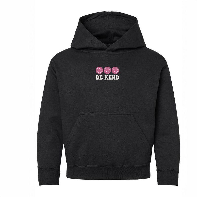 The Juniper Shop Embroidered Be Kind Turning Smiles Youth Graphic Hoodie