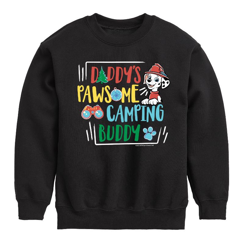 Boys' - Paw Patrol - Daddy's Pawsome Camping Buddy Graphic Long Sleeve Fleece Sweatshirt