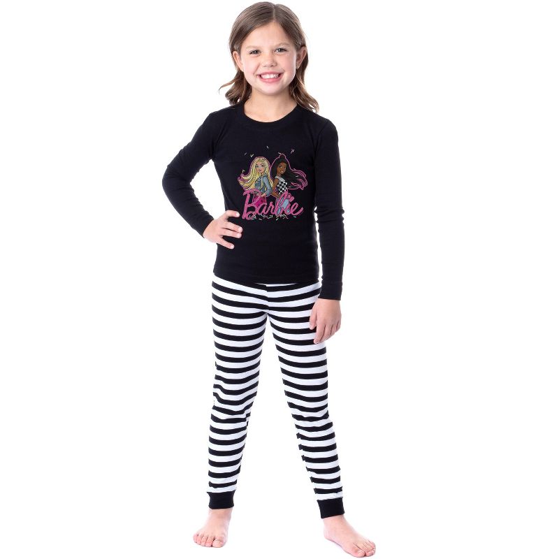 Barbie Girls' Child Stylish Best Friends Tight Fit Sleep Pajama Set Black