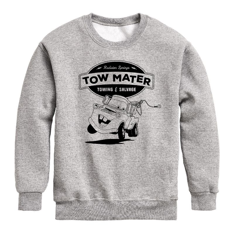 Boys' - Cars - Tow Mater Towing And Salvage Graphic Long Sleeve Fleece Sweatshirt