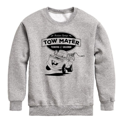 Boys' - Cars - Tow Mater Towing And Salvage Graphic Long Sleeve Fleece Sweatshirt