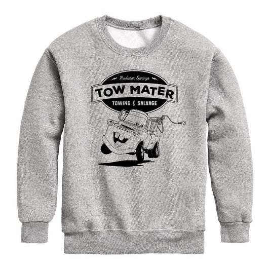 Boys' - Cars - Tow Mater Towing And Salvage Graphic Long Sleeve Fleece Sweatshirt