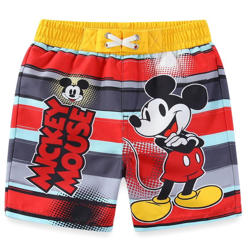 Disney Mickey Mouse Boys UPF 50+ Swim Trunks Bathing Suit for Toddler and Big Kids - Size 6