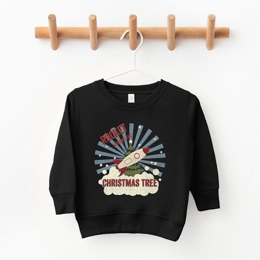 The Juniper Shop Rocket Around The Christmas Tree Youth Ultra-Soft Graphic Sweatshirt