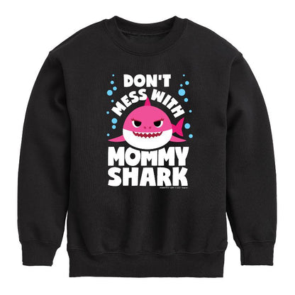 Boys' - Baby Shark - Don't Mess With Mama Shark Graphic Long Sleeve Fleece Sweatshirt