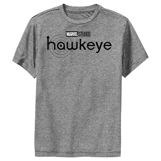 Boy's Marvel Hawkeye Black and White Logo Performance Tee