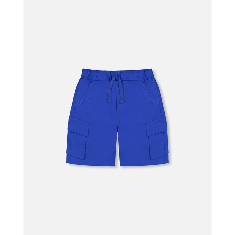 Deux par Deux Boy Parachute Cargo Pocket Shorts Royal Blue