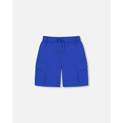Deux par Deux Boy Parachute Cargo Pocket Shorts Royal Blue