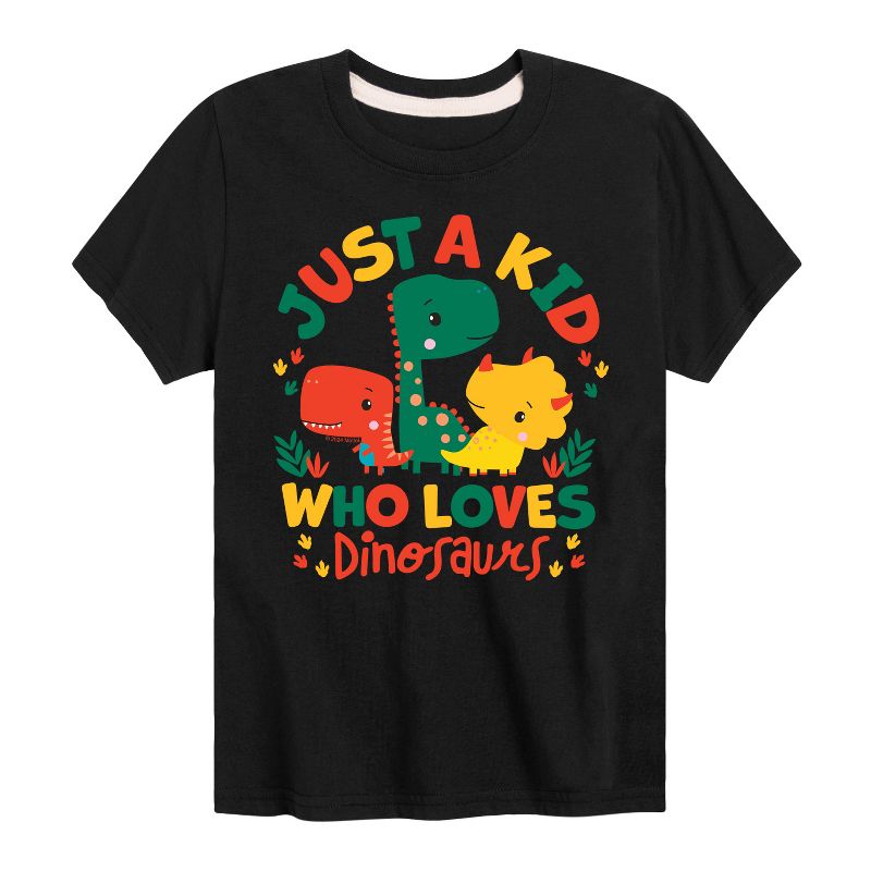 تي شيرت جرافيكي بأكمام قصيرة من فيشر برايس للأولاد - مجرد طفل يحب الديناصورات