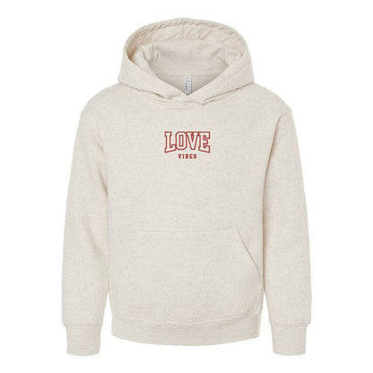 The Juniper Shop Embroidered Varsity Love Vibes Youth Graphic Hoodie