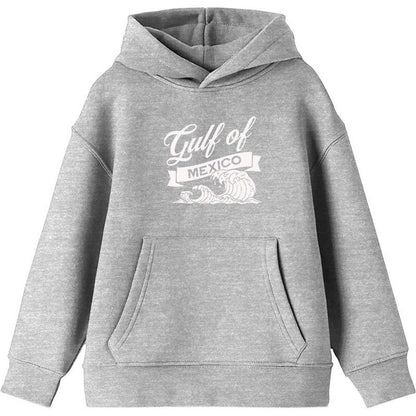 Gulf of Mexico Black and White Wave Youth Long Sleee Hoodie