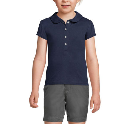 Lands' End Kids Short Sleeve Peter Pan Collar Polo Shirt