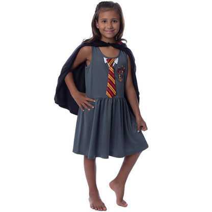 Harry Potter Girls' Gryffindor House Costume Nightgown Pajama Dress Grey