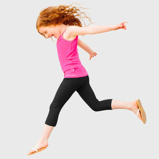 City Threads Girls 100% Cotton Soft Capri Leggings - USA-Made