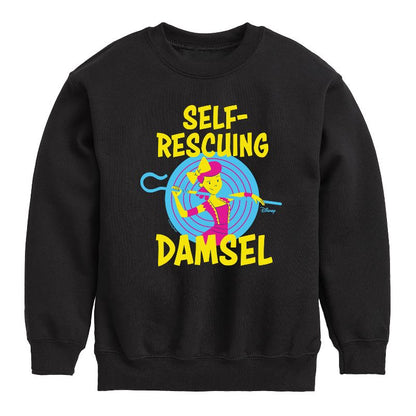 Boys' - Disney - Self Rescuing Damsel Graphic Long Sleeve Fleece Sweatshirt