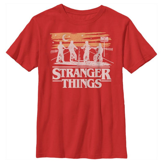 تي شيرت ركوب الدراجة المرصع بالنجوم من مسلسل Stranger Things للأولاد
