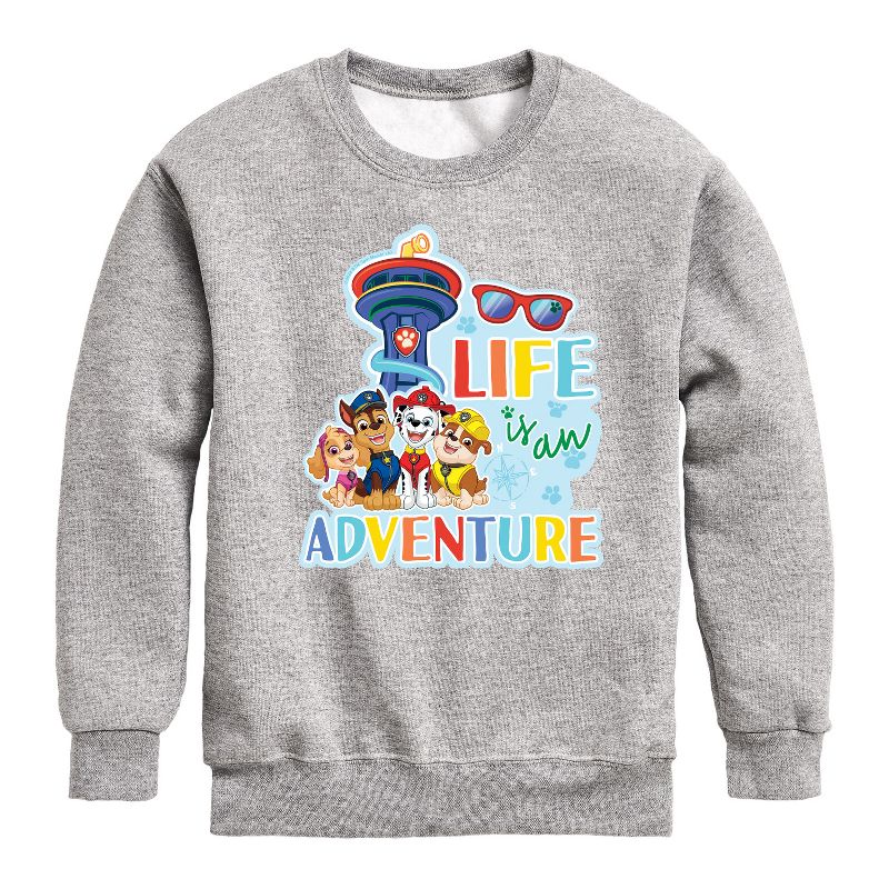 Boys' - Paw Patrol - Life Is An Adventure Graphic Long Sleeve Fleece Sweatshirt