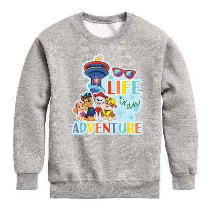 Boys' - Paw Patrol - Life Is An Adventure Graphic Long Sleeve Fleece Sweatshirt