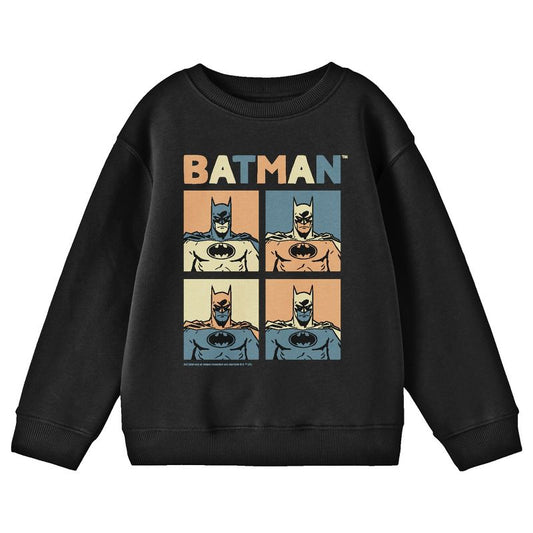 Batman Pop Art Inspired Youth Black Crew Neck Sweatshirt