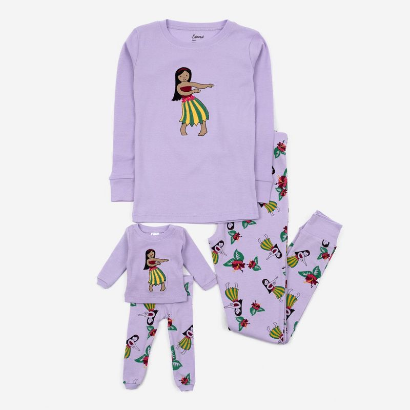 Leveret Girl and Doll Matching Cotton Pajamas - Classic Prints