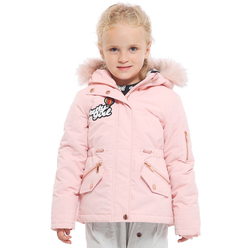 Rokka&Rolla Girls' Winter Coat with Faux Fur Hood Parka Jacket