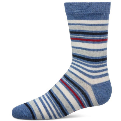 Memoi Boys' Multi Stripe Crew Socks
