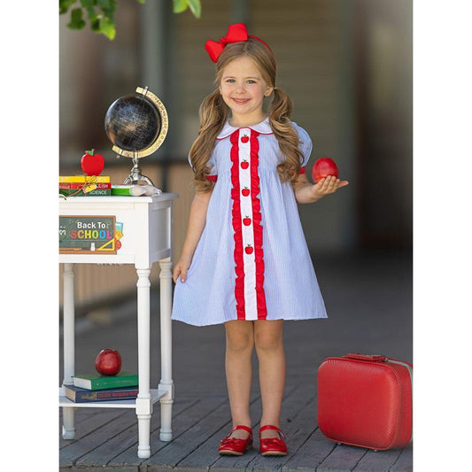 Ruffled Apple Striped Dress Mia Belle Girls
