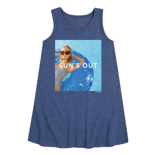 Girls' - Barbie - Sun's Out Graphic Sleeveless Aline Dress