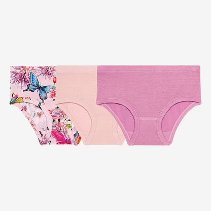 Girls Watercolor Butterfly - Girls 3-Piece Brief Set - Posh Peanut