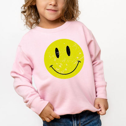 The Juniper Shop Distressed Smiley Face Toddler Graphic Sweatshirt