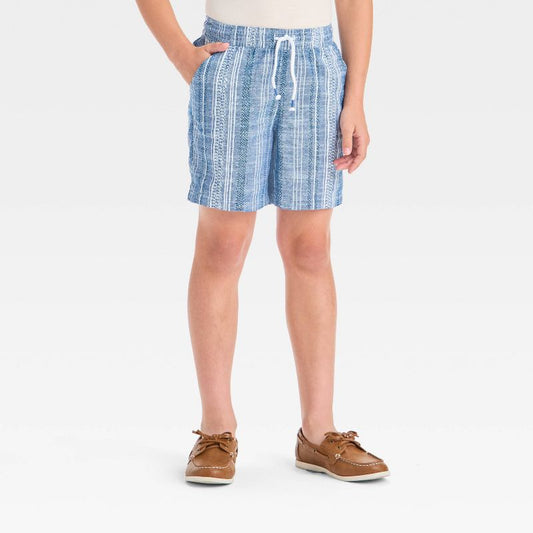 Boys' 4th of July Pull-On Textured Gauze Shorts - Cat & Jack™ Light Blue
