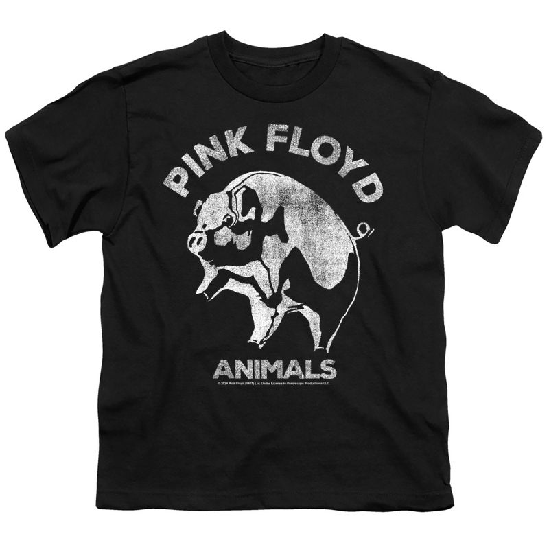 تي شيرت أسود برسومات حيوانات بينك فلويد للأولاد
