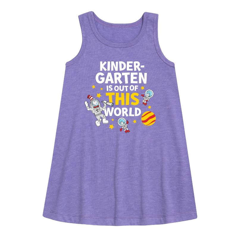 Girls' - Dr. Seuss - Kindergarten Out of This World Graphic Sleeveless Aline Dress