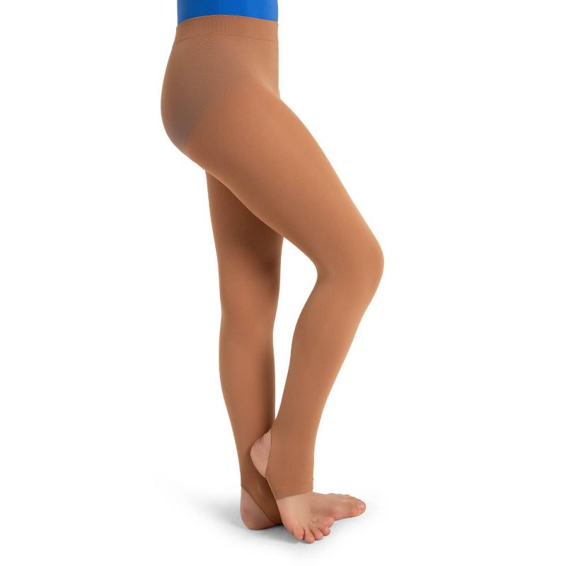 Capezio Ultra Soft Self Knit Waistband Stirrup Tight - Girls & Toddler