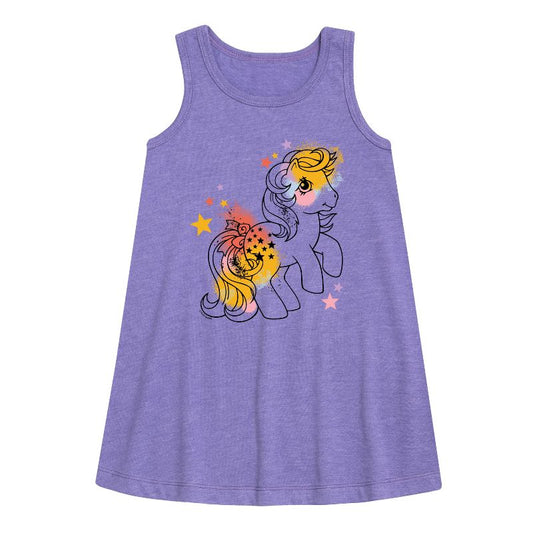 Girls' - My Little Pony - Blue Belle Graffiti Graphic Sleeveless Aline Dress