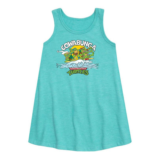 Girls' - Teenage Mutant Ninja Turtles - Cowabunga Graphic Sleeveless Aline Dress