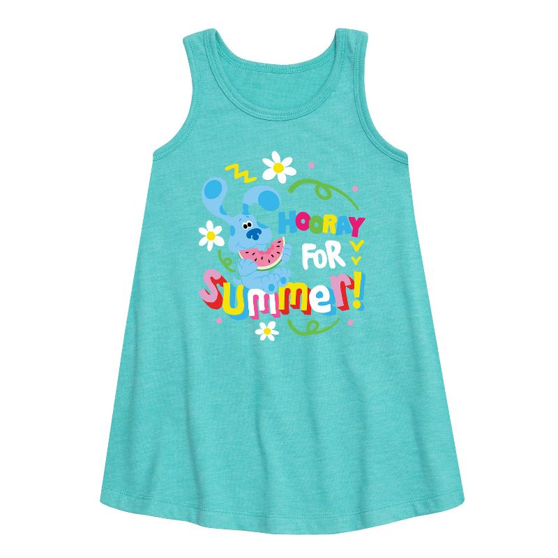 فستان بناتي - بلو كلوز وأنتِ! - هيا نحتفل بصيفٍ مُشرق، فستانٌ بدون أكمام بتصميمٍ جرافيكي